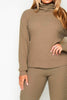 Khaki Rib Roll Neck Jumper