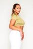 Olive Double Slinky Square Neck Crop Top