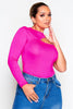 Hot Pink Jersey Cut Out One Arm Bodysuit