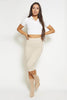 White Ribbed Crop Polo T-Shirt