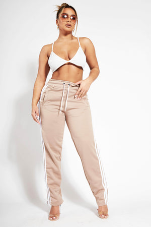 Stone Zip Side Wide Leg Joggers