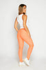 Neon Orange Textured High Waist Leggings