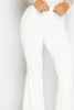 White Slinky Flare High Waist Trousers