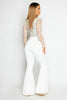 White Slinky Flare High Waist Trousers