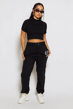 Black Sweat Oversize 98 Crest Joggers