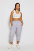 Grey Marl Crop Side Ruffle Joggers