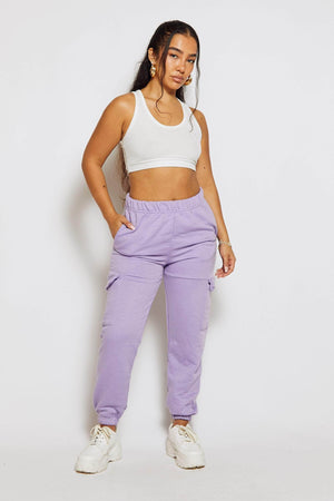 Petite Lilac Cargo Pocket Joggers