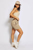 Taupe Sweat Shorts with Pockets