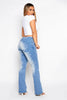 Wide Leg Denim Jeans with Star Prints