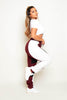 Wine Contrast Panel Cuff Joggers