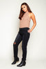 Black Jeans with Heavily Distressed Hem