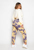 Yellow & Purple Acid Wash Casual Joggers