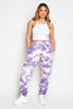 Purple Acid Wash Casual Joggers