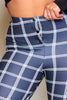 Black Button Detail Checked Skinny Trousers