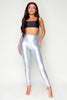 Silver Metallic Coated Leggings