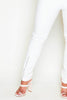 Cream Pu Trousers with Zip Ankle Detail