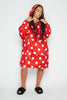 Red Polkadot Oversize Cozy Blanket Hoodie