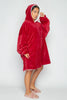 Red Oversize Cozy Blanket Hoodie