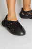 Black Cut Out Rubber Slip On Runners
