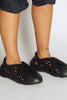 Black Cut Out Rubber Slip On Runners