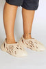 Cream Cut Out Rubber Slip On Runners