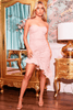 Pink Lace Bandeau Asymmetric Dress