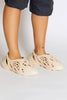 Cream Cut Out Rubber Slip On Runners