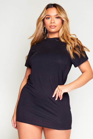 Black Basic T-Shirt Dress