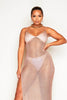 Rose Gold Metallic Knitted Strappy Maxi Dress