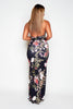 Black Floral High Neck Maxi Dress