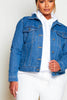 Mid Blue Casual Denim Jacket