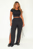 Black Lace Up Sweat Pants