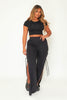 Black Lace Up Sweat Pants