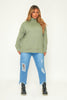 Sage Oversize Roll Neck Sweatshirt