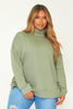 Sage Oversize Roll Neck Sweatshirt