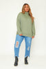 Sage Oversize Roll Neck Sweatshirt