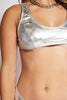 Silver Metallic Scoop Top & Bikini Bottoms