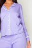 Lilac Jersey Button Through PJ Set