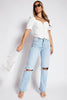 White Stretch Soft Denim Zip Up Bustier Top