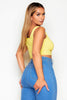 Yellow Front Lace Up Sleeveless Crop Top