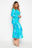 Green Tie Dye Sheer Split Front Kaftan