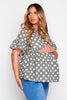 Maternity Sage Polkadot Smock Top