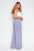 Grey Jersey Ruched Waist Wide Leg Trousers