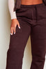 Recycled Chocolate Brown Pocket Thigh Casual Joggers