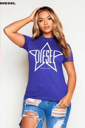 Diesel Purple Star Printed Graphic Tee