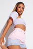 Lilac Textured Square Neck Crop Top