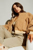 Camel Borg Cropped Jacket