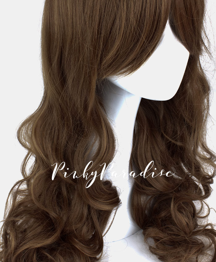 cosplay wig Taupe Brown Long Curly 70cm