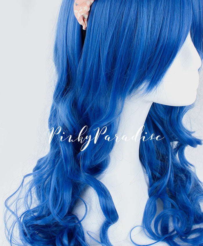 cosplay wig Zaffre Blue Long Wavy 70cm