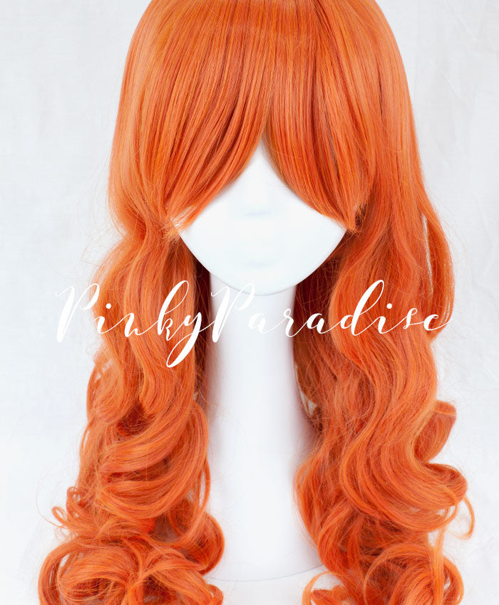 cosplay wig Flame Red Long Wavy 70cm